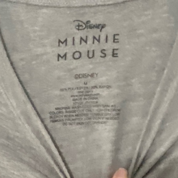 Disney Minnie Mouse with Bow High Low Hem Tee T-shirt Heather Gray Size Medium - Picture 4 of 7
